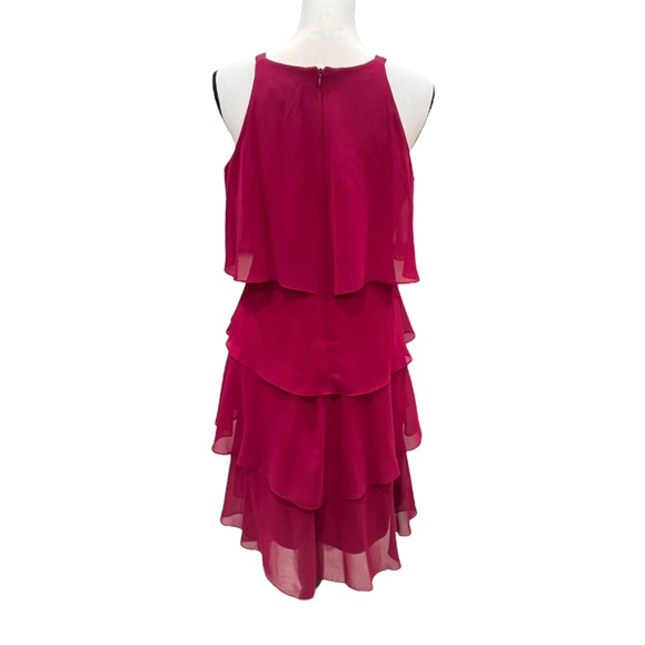 SL Fashions Tiered Fuschia Pink Dress 10P - Picture 7 of 10